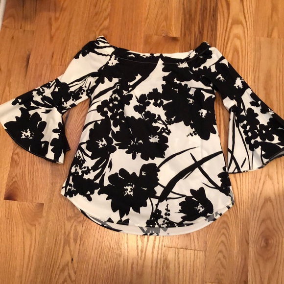 White House Black Market Tops - WHBM off shoulder bell sleeve blouse